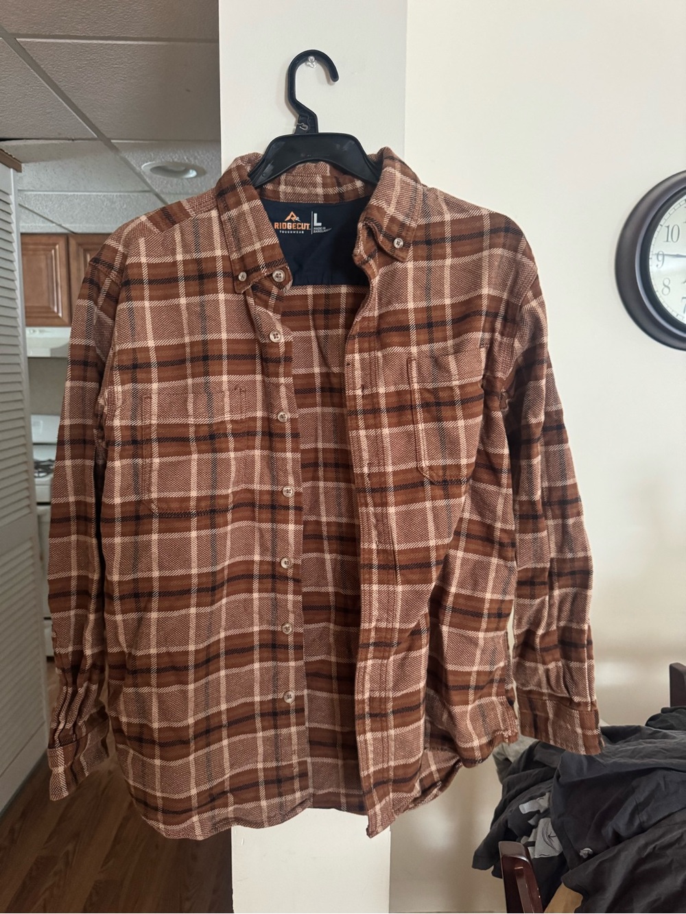 Men's Brown Plaid Lightweight Shirt Jacket